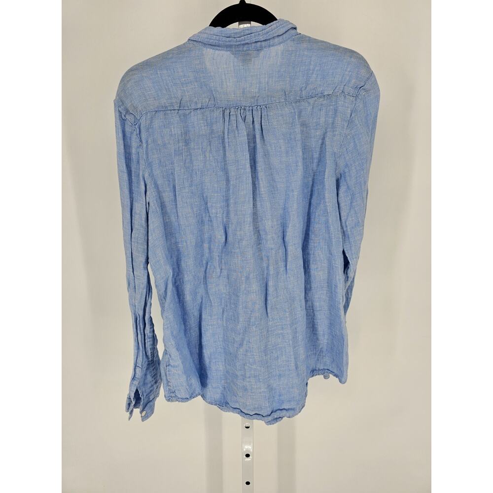 Lands End womens Sz XXL (18-20) Long Sleeve Button Up Linen Shirt Light Blue - Picture 5 of 5
